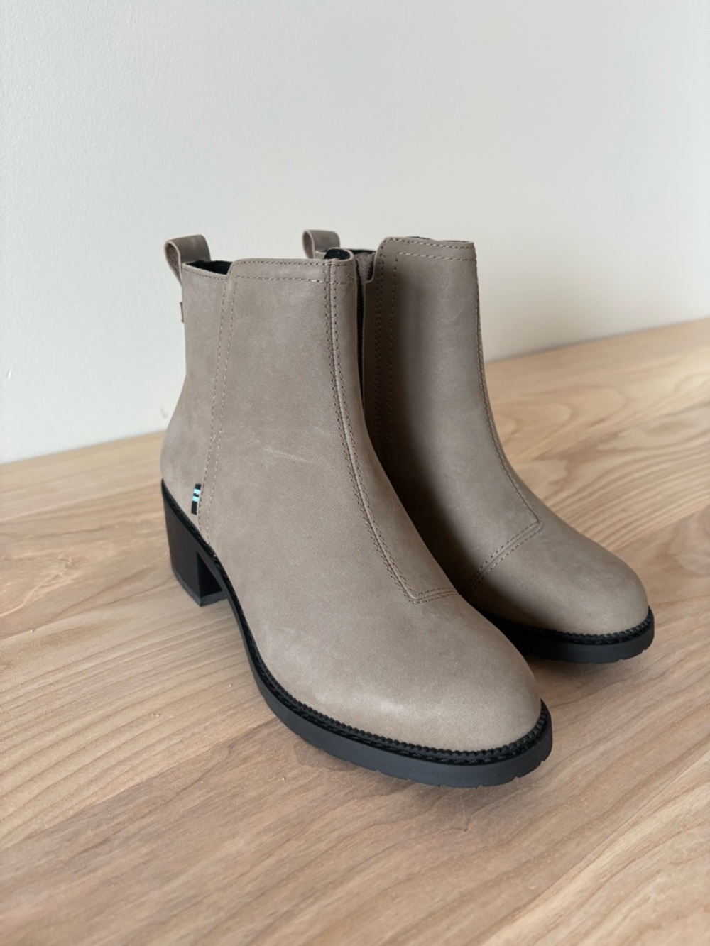 Toms Taupe Suede Chelsea Booties for Women